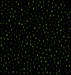 Image showing Seamless green binary virtual code