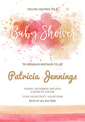 Image showing Gorgeous watercolor baby shower invitation