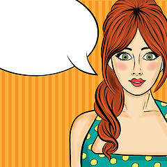 Image showing Pop art  woman . Comic woman with speech bubble