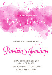 Image showing Gorgeous watercolor baby shower invitation