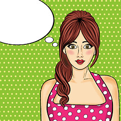 Image showing Pop art  woman . Comic woman with speech bubble