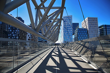 Image showing Akrobaten pedestrian bridge in Oslo, Norway