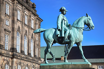 Image showing Equestrian statue of Christian IX near Christiansborg Palace, Co