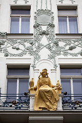 Image showing Princess Libuse statue on St. Charles Street, Prague, Czech Republic