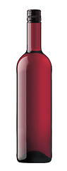 Image showing red wine and a bottle isolated