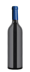 Image showing red wine and a bottle isolated
