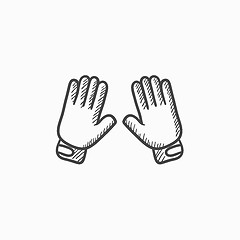 Image showing Motorcycle gloves sketch icon.