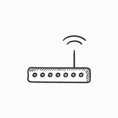 Image showing Wireless router sketch icon.