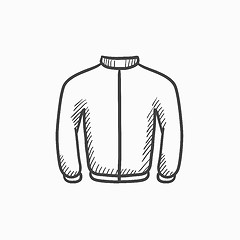 Image showing Biker jacket sketch icon.