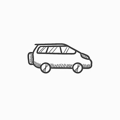 Image showing Minivan sketch icon.