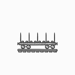 Image showing Cargo wagon sketch icon.