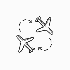 Image showing Airplanes sketch icon.