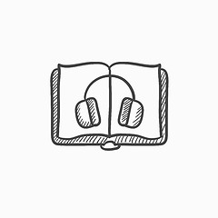 Image showing Audiobook sketch icon.