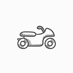 Image showing Motorcycle sketch icon.