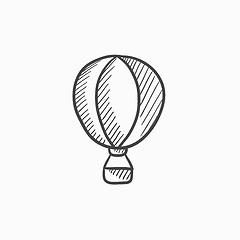 Image showing Hot air balloon sketch icon.
