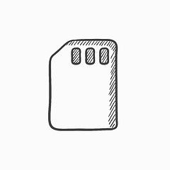 Image showing Sim card sketch icon.