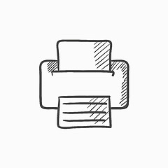 Image showing Printer sketch icon.
