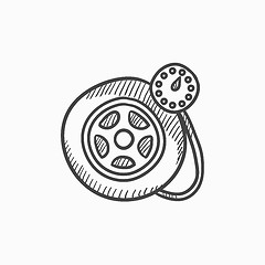 Image showing Pressure gauge tyre  sketch icon.