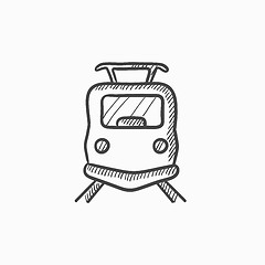 Image showing Front view of train sketch icon.