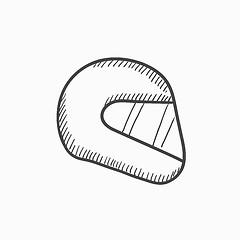 Image showing Motorcycle helmet sketch icon.