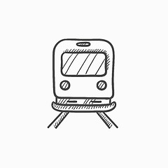 Image showing Back view of train sketch icon.