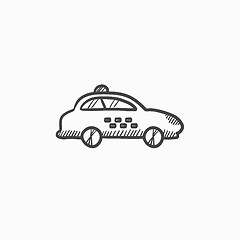 Image showing Taxi car sketch icon.