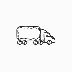 Image showing Delivery truck sketch icon.