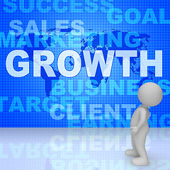 Image showing Growth Words Represents Advance Rising And Development 3d Render