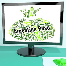 Image showing Argentine Peso Represents Exchange Rate And Broker