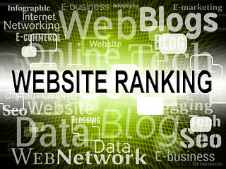 Image showing Website Ranking Shows Search Engine And Internet