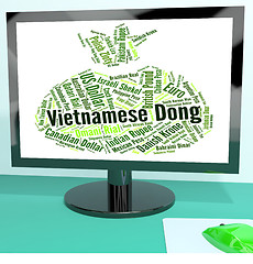 Image showing Vietnamese Dong Means Foreign Exchange And Banknotes