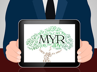 Image showing Myr Currency Represents Malaysian Ringgit And Exchange