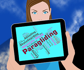 Image showing Paragliding Word Shows Text Glider And Parashute