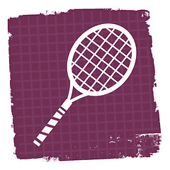 Image showing Tennis Icon Represents Play Sign And Court