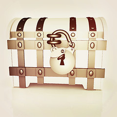 Image showing The chest. 3D illustration. Vintage style.