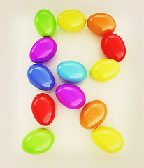 Image showing Alphabet from colorful eggs. Letter \