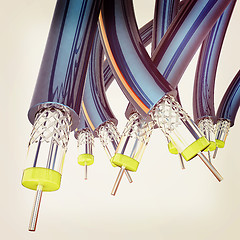 Image showing Cables for high tech connect. 3D illustration. Vintage style.