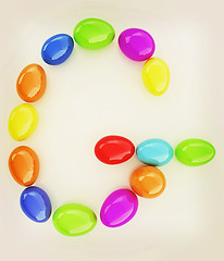 Image showing Alphabet from colorful eggs. Letter \