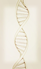 Image showing DNA structure model on white. 3D illustration. Vintage style.