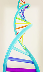 Image showing DNA structure model on white. 3D illustration. Vintage style.