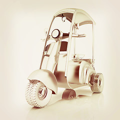 Image showing scooter. 3D illustration. Vintage style.