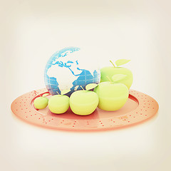 Image showing Earth and apples around - from the smallest to largest. Global d