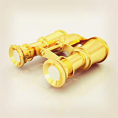 Image showing binoculars. 3D illustration. Vintage style.