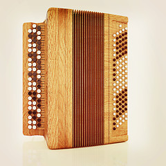 Image showing Musical instrument - retro bayan. 3D illustration. Vintage style