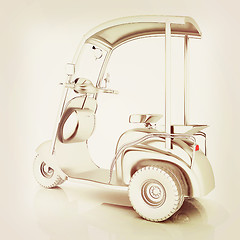 Image showing scooter. 3D illustration. Vintage style.