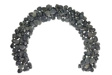 Image showing Semi circle frame formed by pebbles