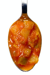 Image showing Spoonful of salsa sauce