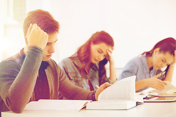 Image showing students with notebooks and tablet pc at school