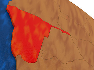 Image showing Namibia on wooden globe