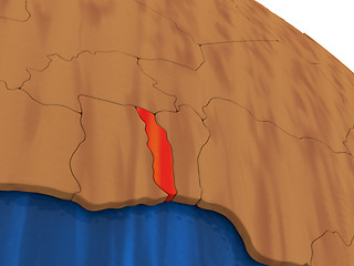 Image showing Togo on wooden globe